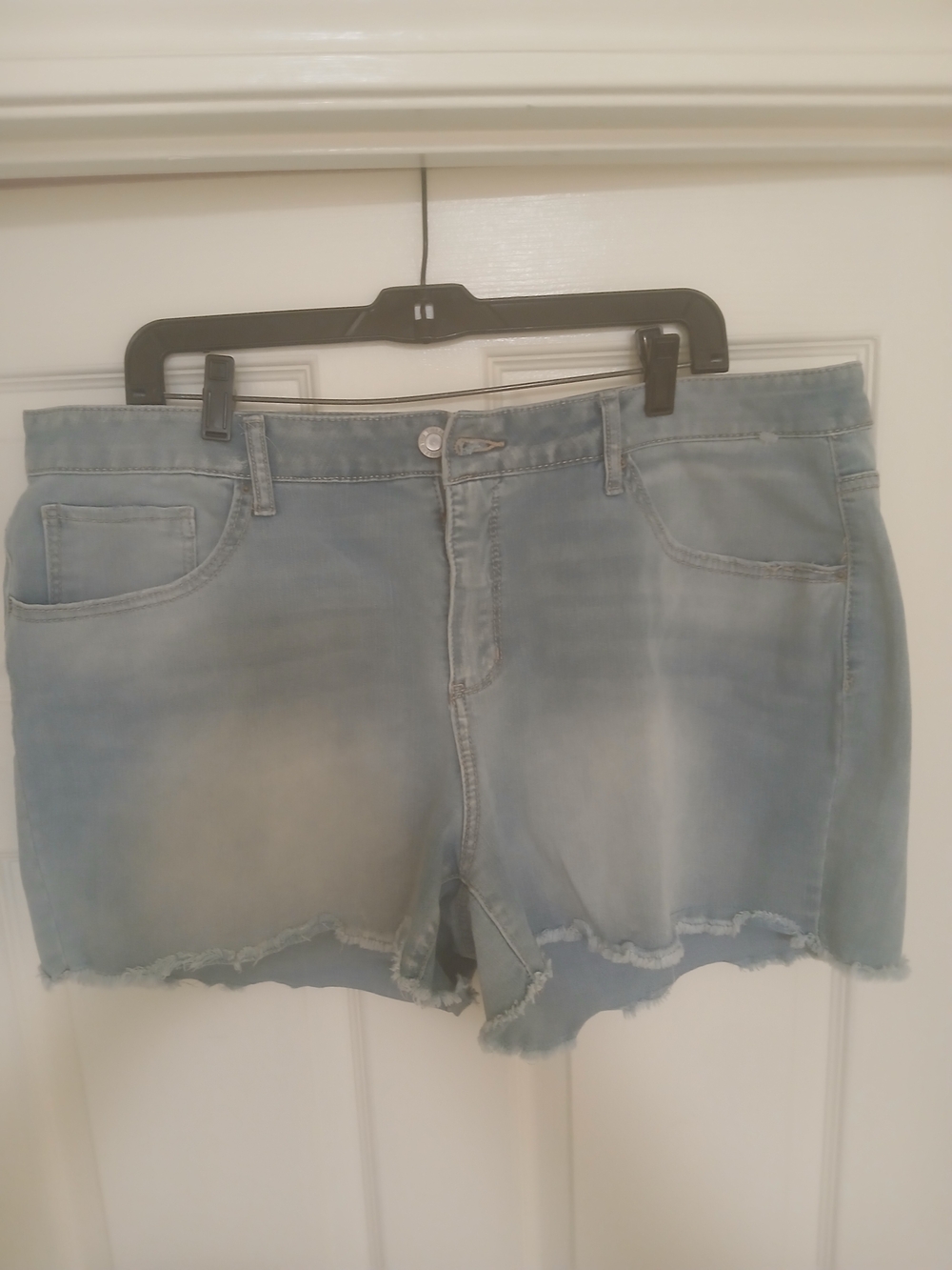 Time and Tru Light Blue Distressed Denim Shorts